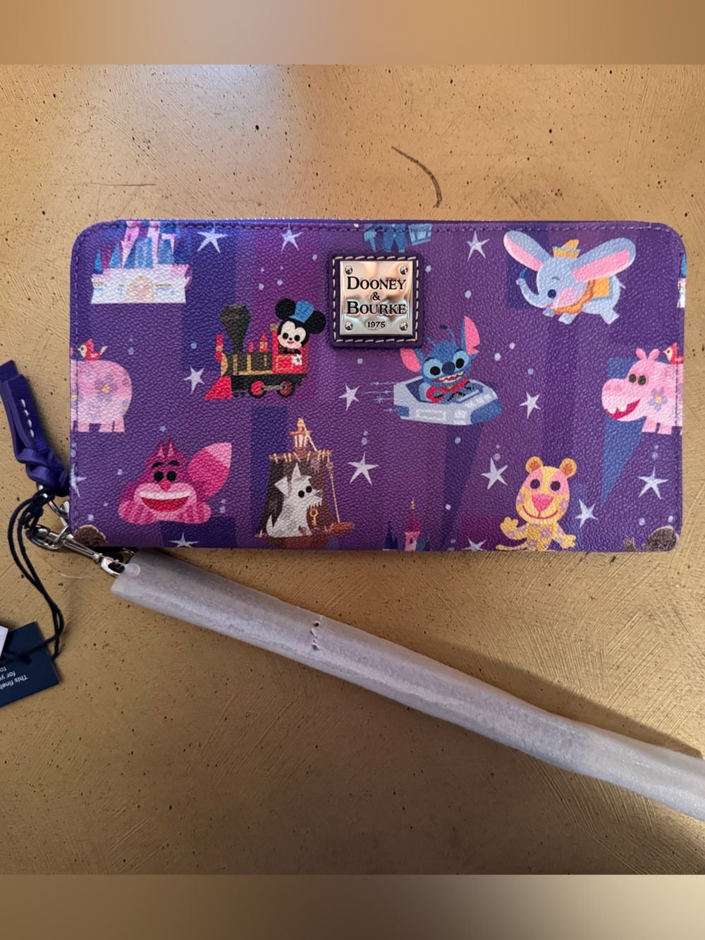 Disney Dooney & Bourke Joey Chou Purple Disney Character Zip Wristlet Wallet
